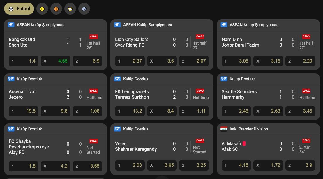 cratosroyalbet spor bahisleri ekranı